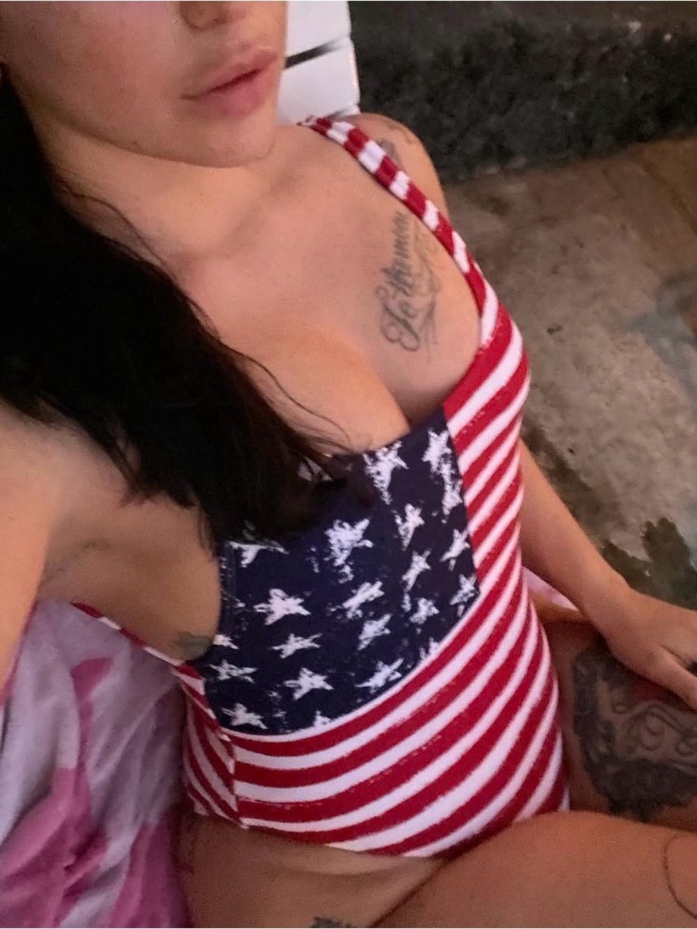 Patriotic Striped adult Swimsuit one piece America bathing suit